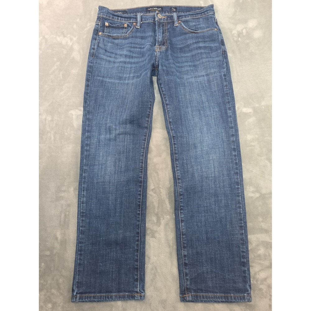 Lucky Brand 221 Straight Blue Jeans Men's 33x30 MSR 33x30 Whiskers